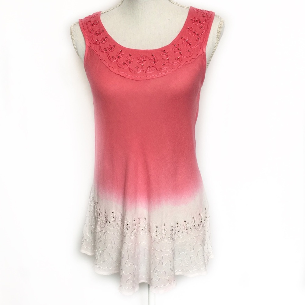 Raya Sun Gauze Skater Embellished Tank Top